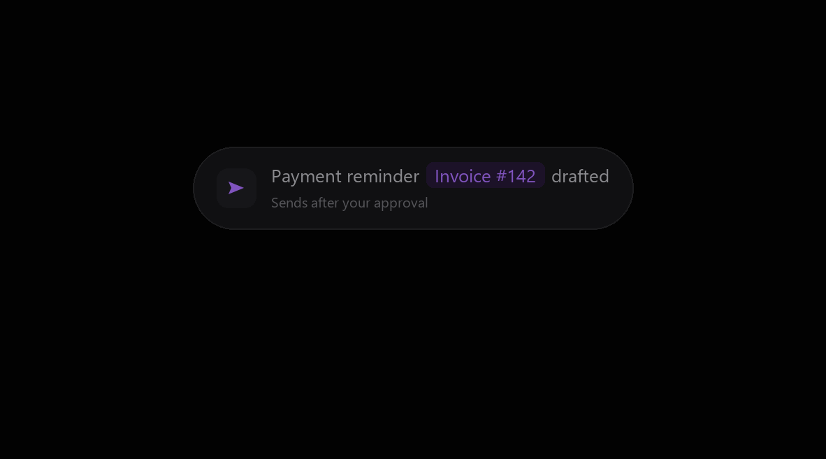 Referent drafting a payment reminder awaiting lawyer approval